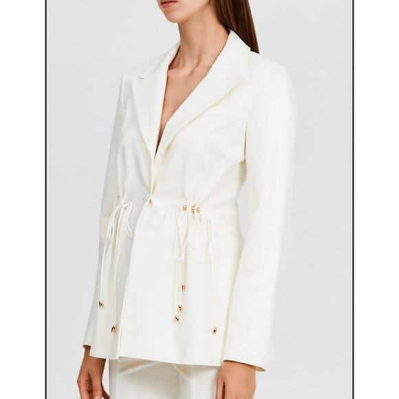 SIGNIFICANT OTHER Magnolia White Linen Blazer SMALL - Picture 3 of 10